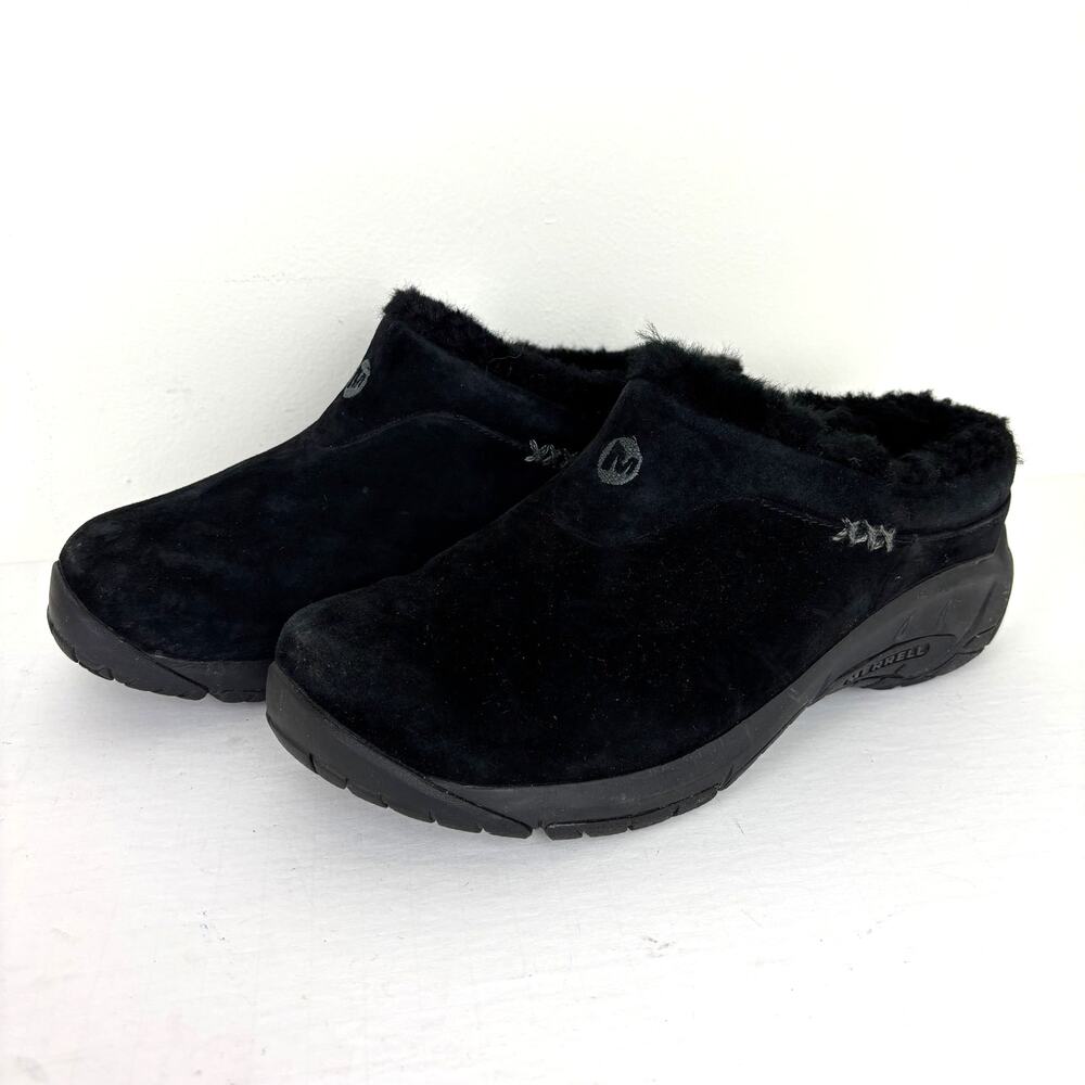 Merrell Black Suede Encore Ice Slip-on Shoes J598440 Women US 7.5